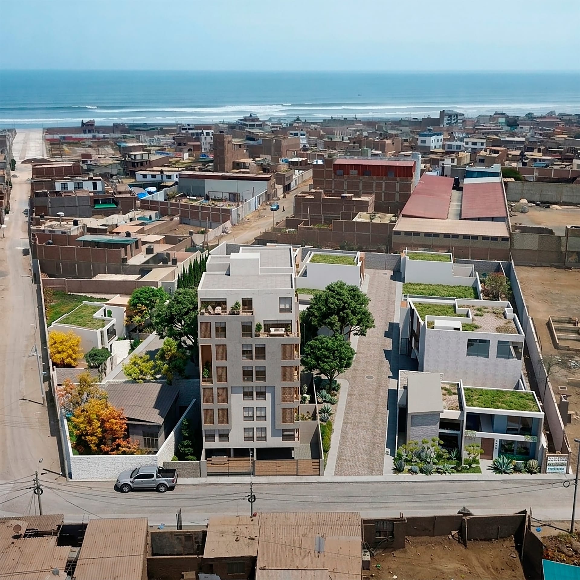 Residencial Huanchaco vista desde la calle — playa de mayor plusvalía del norte