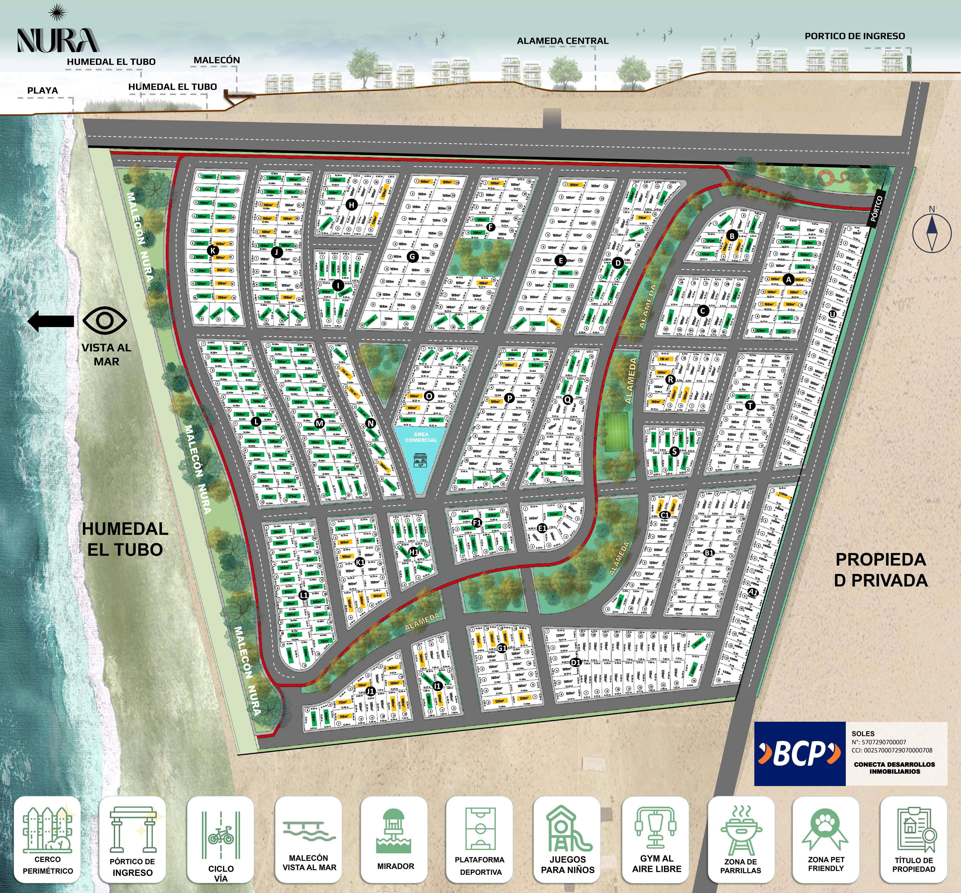 Plano de lotización del proyecto NURA