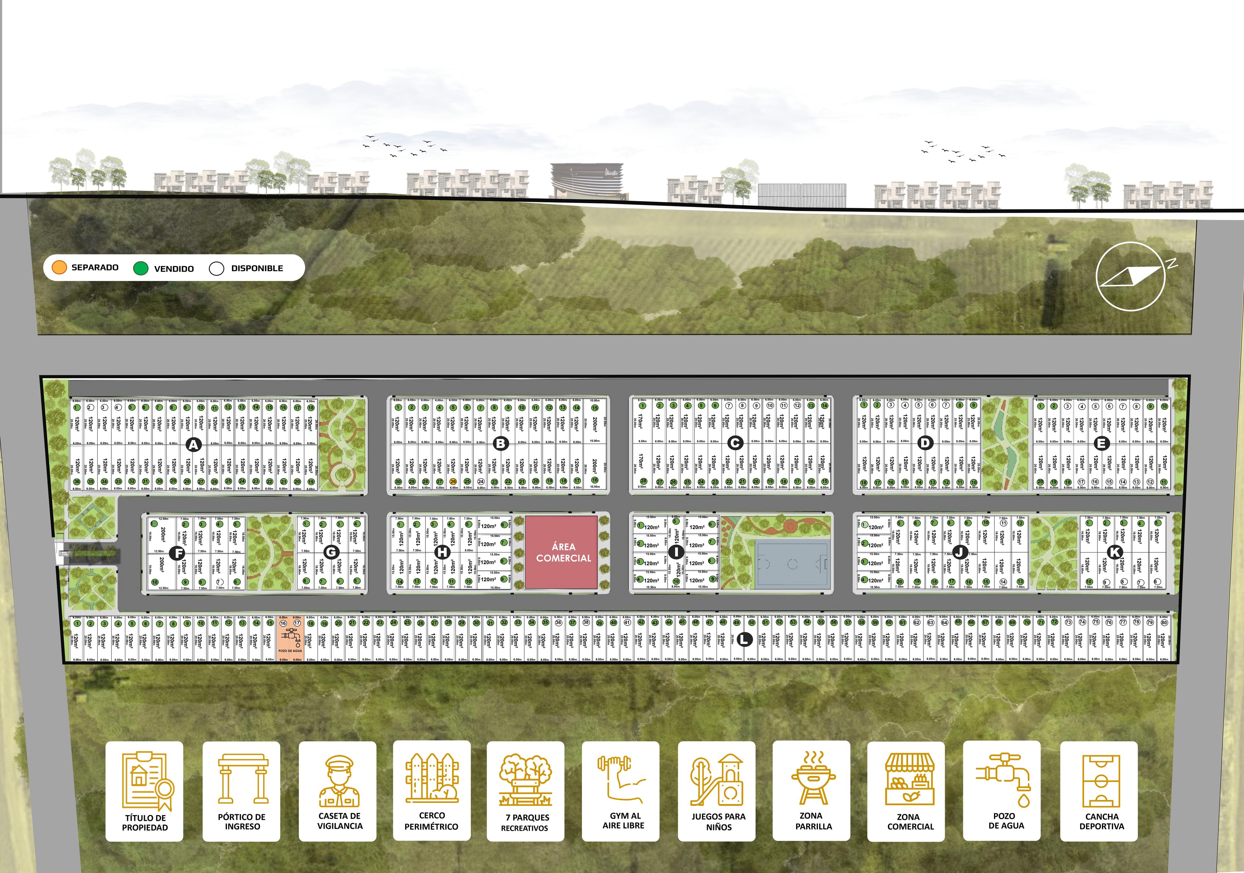 Plano de lotización del proyecto Villa Sol