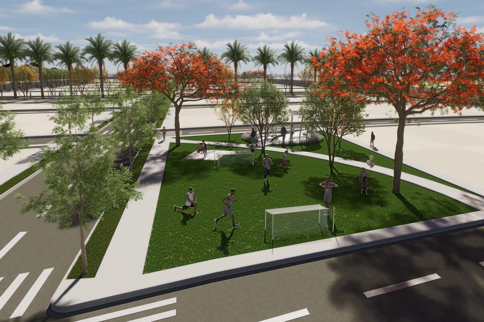 Pórtico de ingreso del proyecto Morelia en Puerto Malabrigo